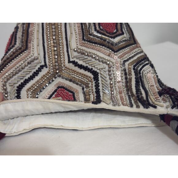 Sam Edelman Women’s Beaded Shoulder Bag – Multicolor Geometric Chic Boho - Picture 8 of 15